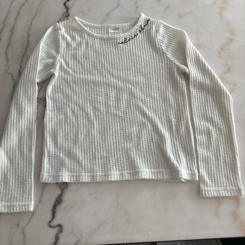 Calvin Klein Cream Textured Knit Top